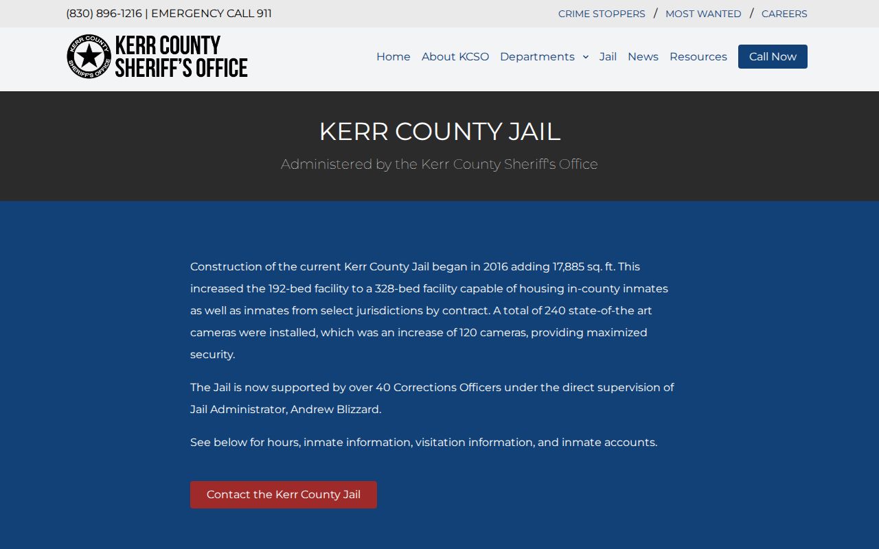 Kerr County arrest and jail booking records