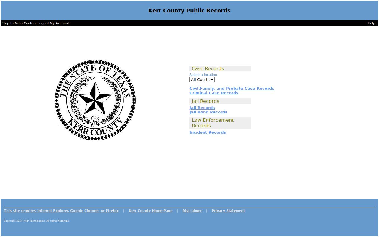 Kerr County criminal court case search portal