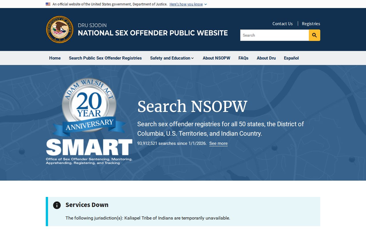 Kerr County sex offender search through the U.S. DOJ national registry